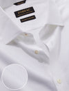 Matera White Solid Full Sleeve Double Cuff Tailored Fit Classic Formal Two Ply Mercerized Cotton Shirt