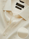 Matera Cream Solid Full Sleeve Single Cuff Classic Fit Classic Formal Two Ply Mercerized Cotton Shirt