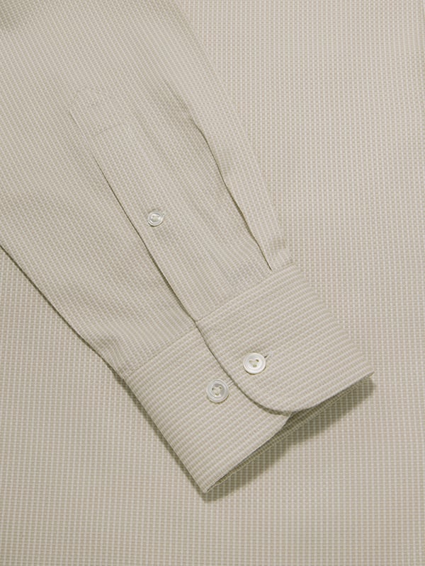 Matera Sand Solid Full Sleeve Single Cuff Classic Fit Classic Formal Two Ply Mercerized Cotton Shirt