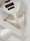 Matera Cream Solid Full Sleeve Single Cuff Tailored Fit Classic Formal Two Ply Mercerized Cotton Shirt