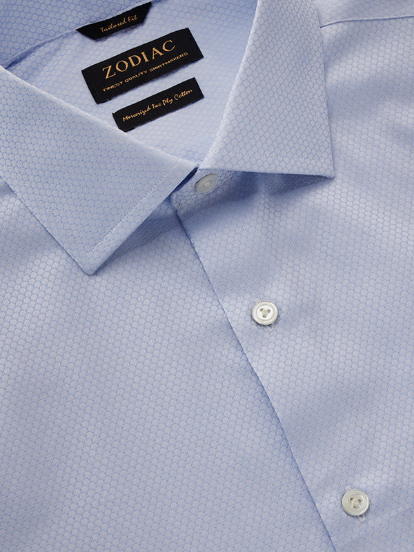 Matera Sky Solid Full Sleeve Single Cuff Tailored Fit Classic Formal Two Ply Mercerized Cotton Shirt
