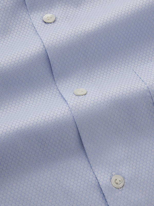 Matera Sky Solid Full Sleeve Single Cuff Tailored Fit Classic Formal Two Ply Mercerized Cotton Shirt