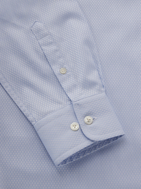 Matera Sky Solid Full Sleeve Single Cuff Tailored Fit Classic Formal Two Ply Mercerized Cotton Shirt