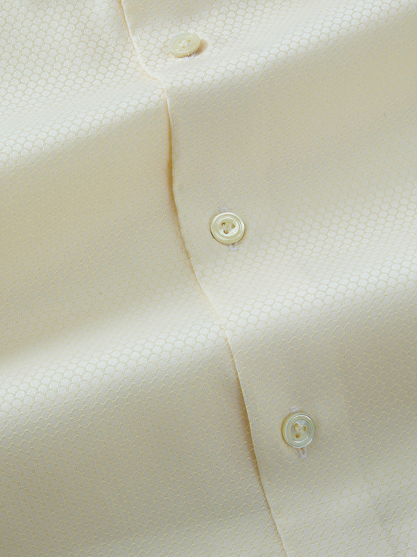 Matera Cream Solid Full Sleeve Single Cuff Tailored Fit Classic Formal Two Ply Mercerized Cotton Without Pocket Shirt