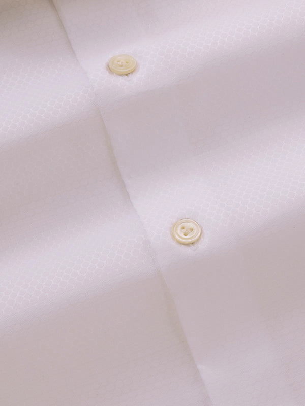 Matera White Solid Full Sleeve Single Cuff Tailored Fit Classic Formal Two Ply Mercerized Cotton Without Pocket Shirt