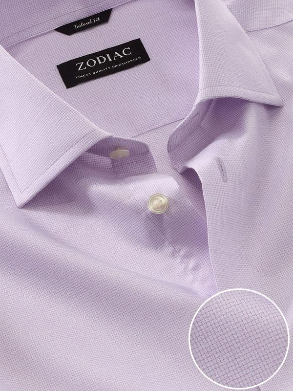 Mazzaro Lilac Check Full Sleeve Single Cuff Tailored Fit Semi Formal Super Fine Cotton Shirt