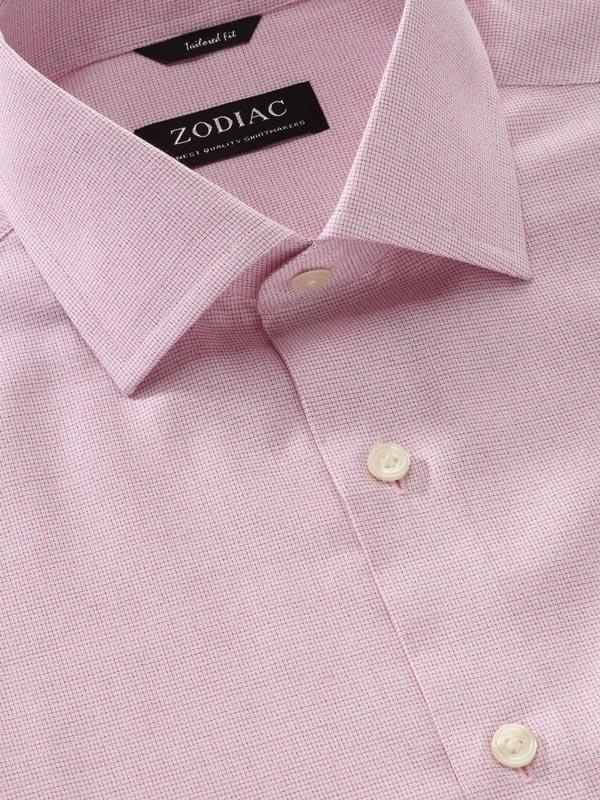 Mazzaro Pink Check Full Sleeve Single Cuff Tailored Fit Semi Formal Super Fine Cotton Shirt