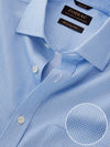 Montefalco Blue Solid Full Sleeve Single Cuff Classic Fit Classic Formal Egyptian Giza Silk Touch Cotton Shirt