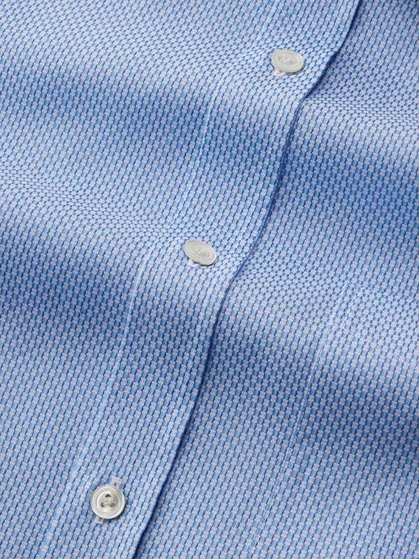 Montefalco Blue Solid Full Sleeve Single Cuff Classic Fit Classic Formal Egyptian Giza Silk Touch Cotton Shirt