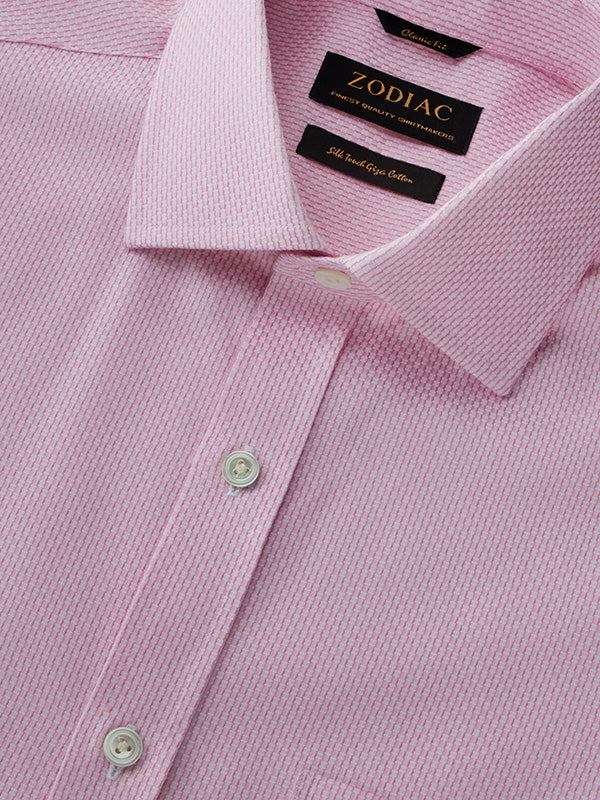 Montefalco Pink Solid Full Sleeve Single Cuff Classic Fit Classic Formal Egyptian Giza Silk Touch Cotton Shirt