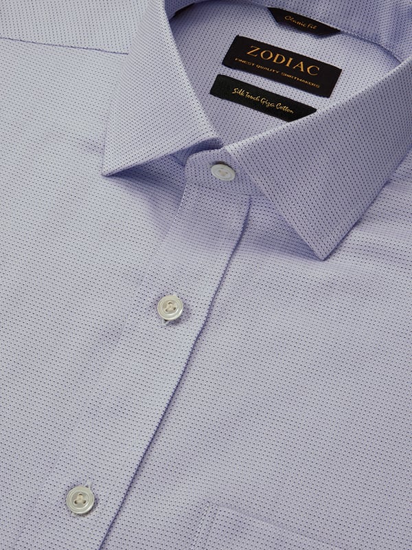 Montefalco Lilac Solid Full Sleeve Single Cuff Classic Fit Classic Formal Silk Touch Egyptian Giza Cotton Shirt