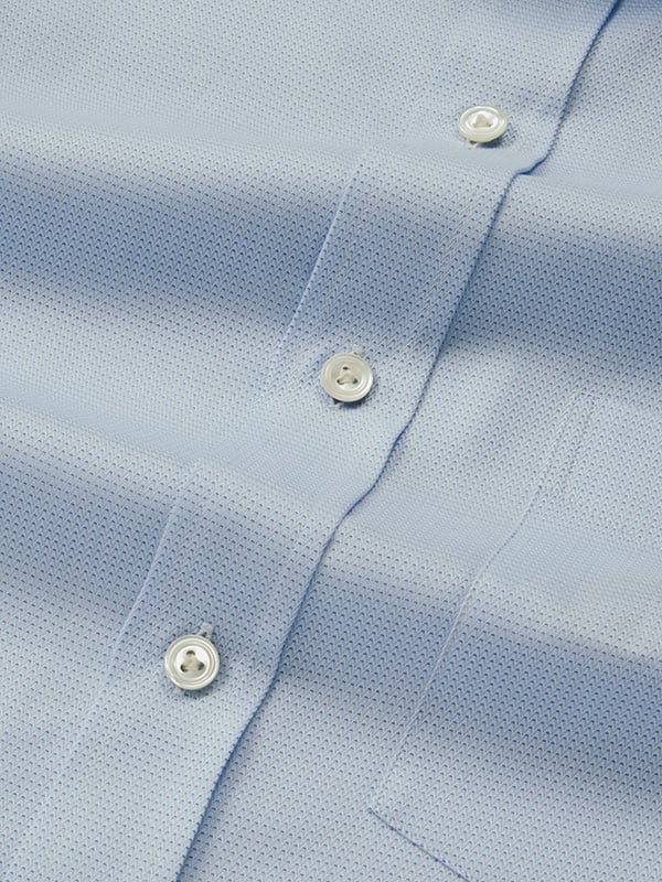 Montefalco Sky Solid Full Sleeve Single Cuff Classic Fit Classic Formal Silk Touch Egyptian Giza Cotton Shirt