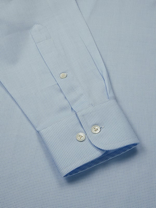 Montefalco Sky Solid Full Sleeve Single Cuff Classic Fit Classic Formal Silk Touch Egyptian Giza Cotton Shirt