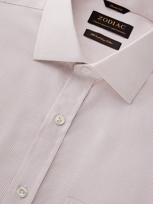 Montefalco Beige Solid Full Sleeve Single Cuff Classic Fit Classic Formal Egyptian Giza Silk Touch Cotton Shirt