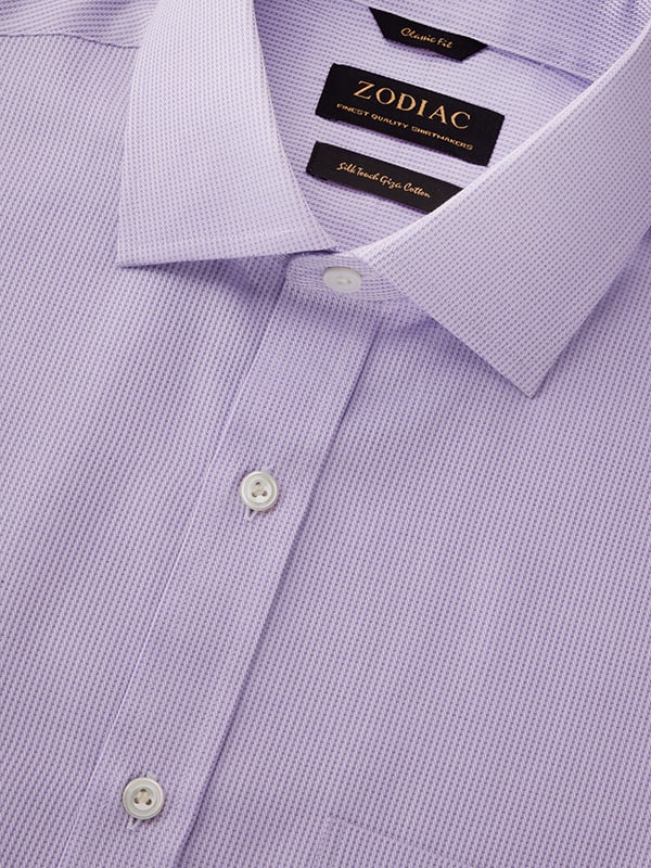 Montefalco Lilac Solid Full Sleeve Single Cuff Classic Fit Classic Formal Egyptian Giza Silk Touch Cotton Shirt