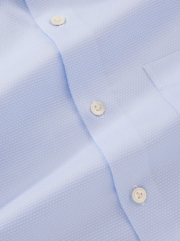 Montefalco Sky Solid Full Sleeve Single Cuff Tailored Fit Classic Formal Silk Touch Egyptian Giza Cotton Shirt