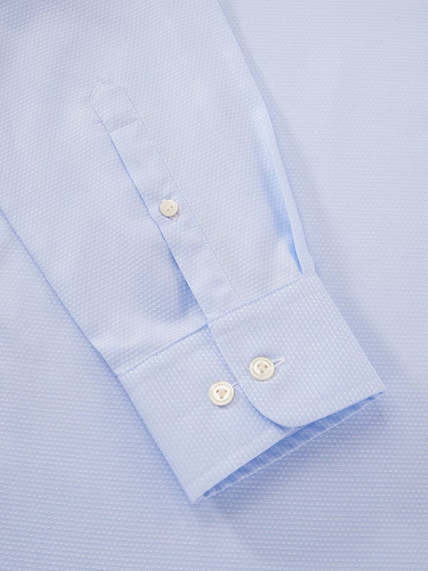 Montefalco Sky Solid Full Sleeve Single Cuff Tailored Fit Classic Formal Silk Touch Egyptian Giza Cotton Shirt