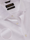 Montefalco White Solid Full Sleeve Single Cuff Tailored Fit Classic Formal Silk Touch Egyptian Giza Cotton Shirt