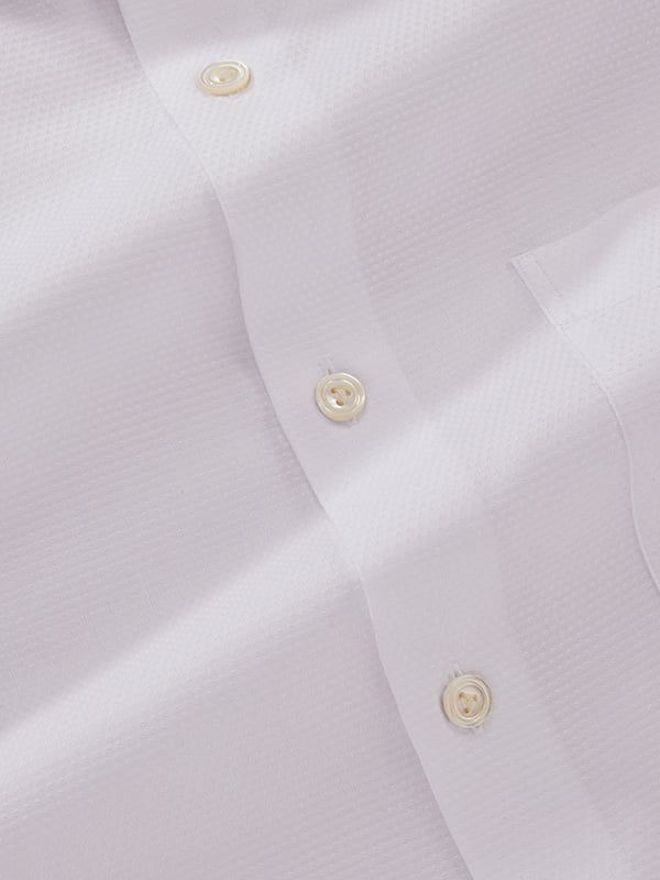Montefalco White Solid Full Sleeve Single Cuff Tailored Fit Classic Formal Silk Touch Egyptian Giza Cotton Shirt