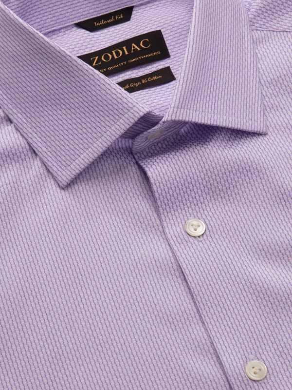 Montefalco Lilac Solid Full Sleeve Single Cuff Tailored Fit Classic  Formal Silk Touch Egyptian Giza Cotton Shirt