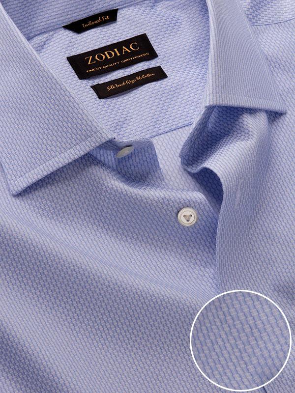 Montefalco Sky Solid Full Sleeve Single Cuff Tailored Fit Classic  Formal Silk Touch Egyptian Giza Cotton Shirt