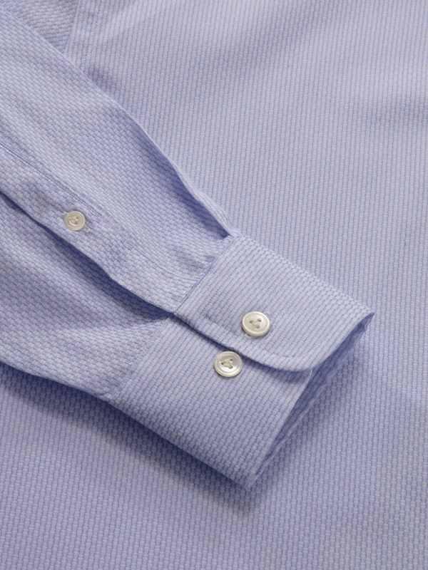 Montefalco Sky Solid Full Sleeve Single Cuff Tailored Fit Classic  Formal Silk Touch Egyptian Giza Cotton Shirt