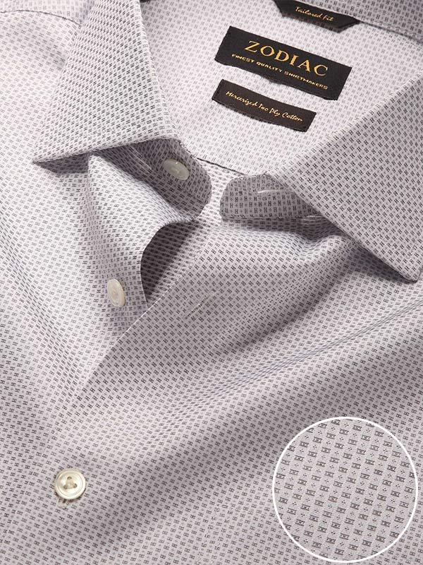 Monteverdi Light Grey Solid Full Sleeve Single Cuff Tailored Fit Classic Formal Two Ply Mercerized Cotton Shirt