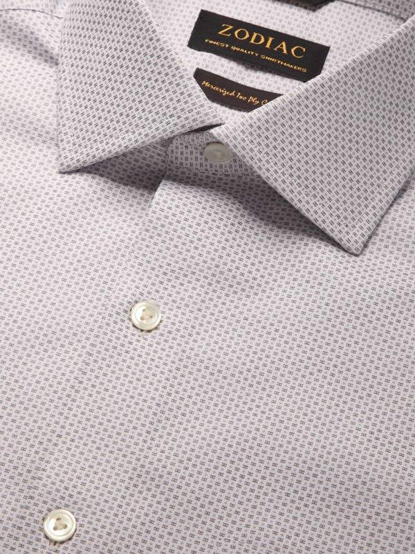 Monteverdi Light Grey Solid Full Sleeve Single Cuff Tailored Fit Classic Formal Two Ply Mercerized Cotton Shirt