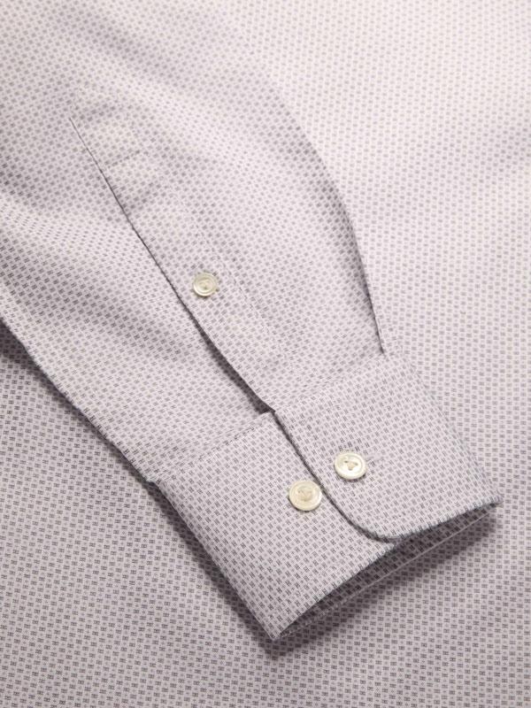 Monteverdi Light Grey Solid Full Sleeve Single Cuff Tailored Fit Classic Formal Two Ply Mercerized Cotton Shirt
