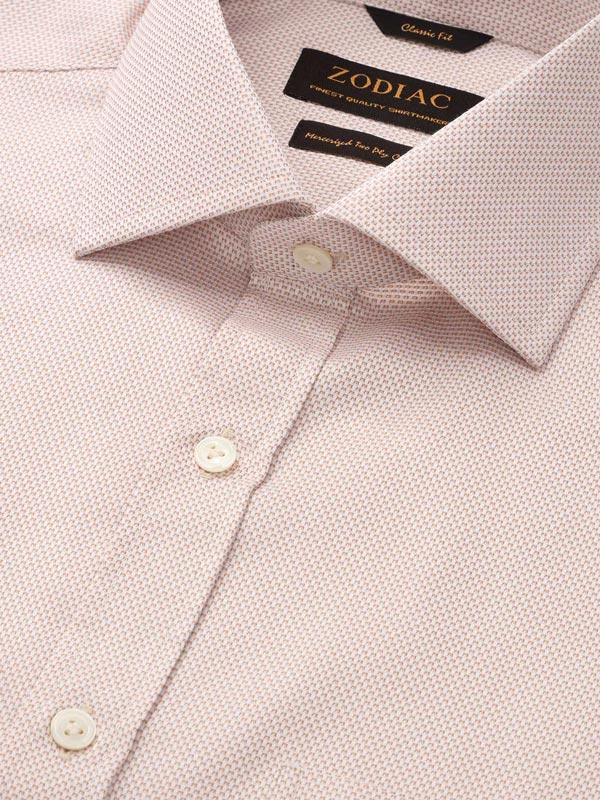 Monteverdi Cream Solid Full Sleeve Single Cuff Classic Fit Classic Formal Two Ply Mercerized Cotton Shirt