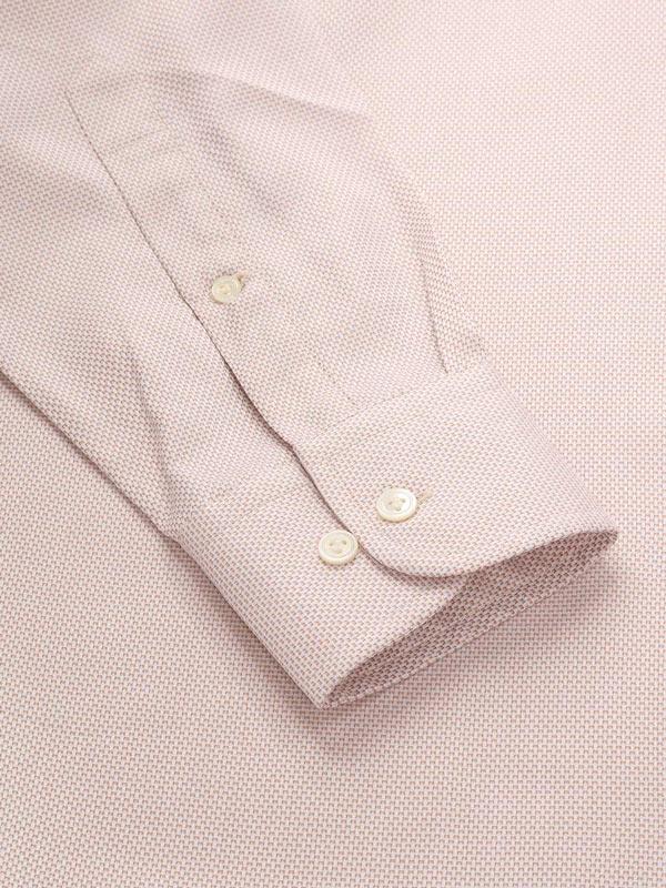 Monteverdi Cream Solid Full Sleeve Single Cuff Classic Fit Classic Formal Two Ply Mercerized Cotton Shirt