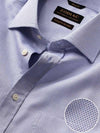 Monteverdi Blue Solid Full Sleeve Single Cuff Classic Fit Classic Formal Two Ply Mercerized Cotton Shirt