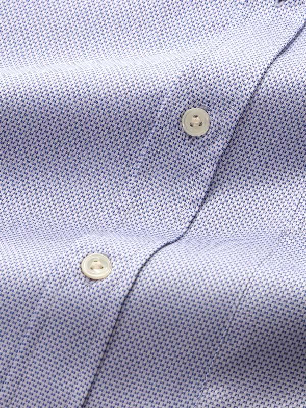 Monteverdi Blue Solid Full Sleeve Single Cuff Classic Fit Classic Formal Two Ply Mercerized Cotton Shirt