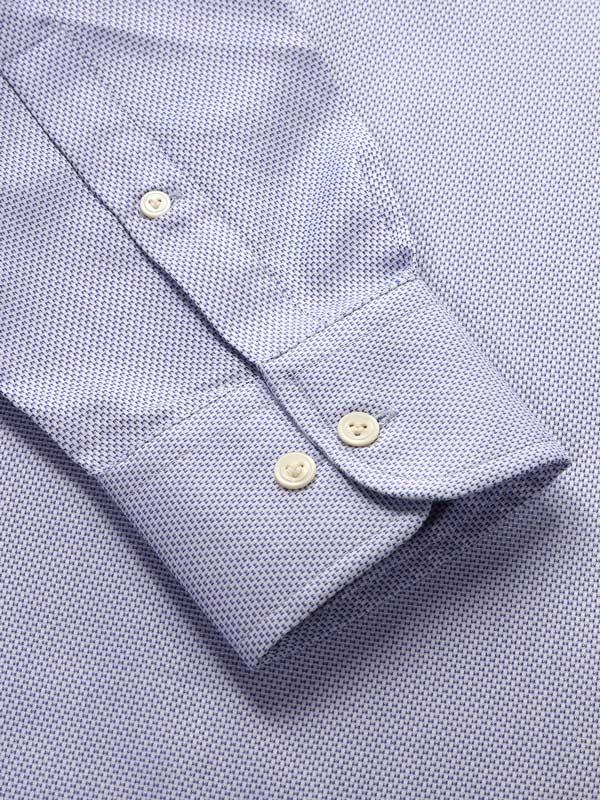Monteverdi Blue Solid Full Sleeve Single Cuff Classic Fit Classic Formal Two Ply Mercerized Cotton Shirt