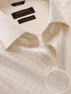 Monteverdi Cream Solid Full Sleeve Single Cuff Classic Fit Classic Formal Two Ply Mercerized Cotton Shirt