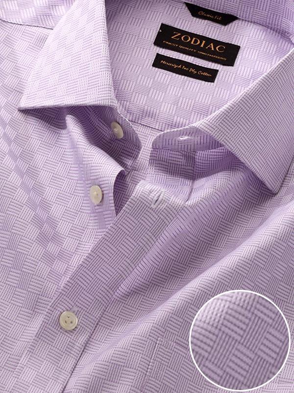 Monteverdi Lilac Solid Full Sleeve Single Cuff Classic Fit Classic Formal Two Ply Mercerized Cotton Shirt