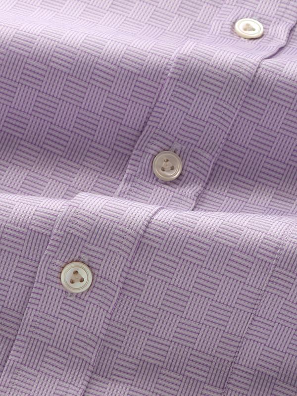 Monteverdi Lilac Solid Full Sleeve Single Cuff Classic Fit Classic Formal Two Ply Mercerized Cotton Shirt