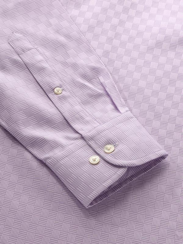 Monteverdi Lilac Solid Full Sleeve Single Cuff Classic Fit Classic Formal Two Ply Mercerized Cotton Shirt