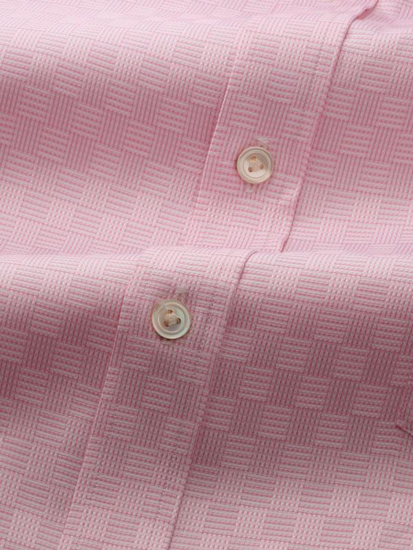 Monteverdi Pink Solid Full Sleeve Single Cuff Classic Fit Classic Formal Two Ply Mercerized Cotton Shirt