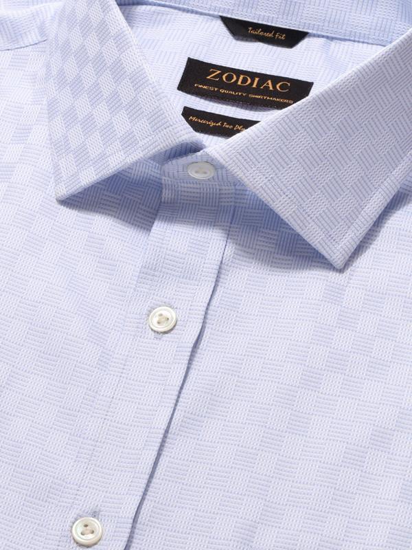 Monteverdi Sky Solid Full Sleeve Single Cuff Classic Fit Classic Formal Two Ply Mercerized Cotton Shirt