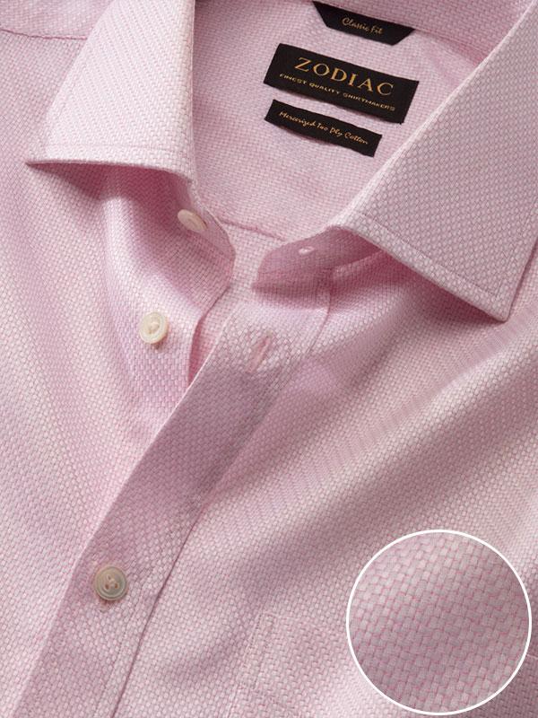 Monteverdi Pink Solid Full Sleeve Double Cuff Classic Fit Classic Formal Two Ply Mercerized Cotton Shirt