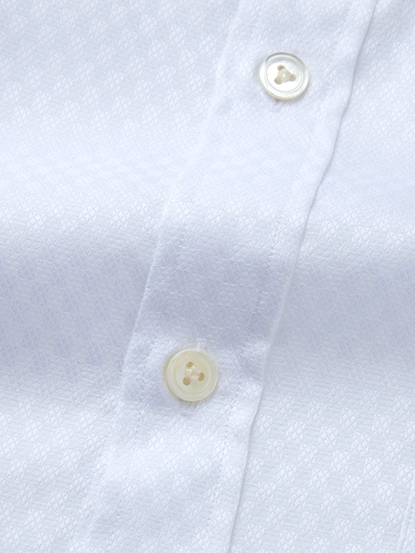 Monteverdi White Solid Full Sleeve Double Cuff Classic Fit Classic Formal Two Ply Mercerized Cotton Shirt