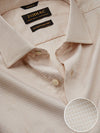 Monteverdi Cream Solid Full Sleeve Single Cuff Tailored Fit Classic Formal Two Ply Mercerized Cotton Shirt
