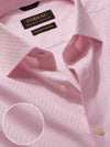 Monteverdi Pink Solid Full Sleeve Double Cuff Tailored Fit Classic Formal Two Ply Mercerized Cotton Shirt