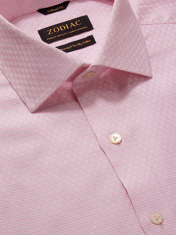 Monteverdi Pink Solid Full Sleeve Double Cuff Tailored Fit Classic Formal Two Ply Mercerized Cotton Shirt