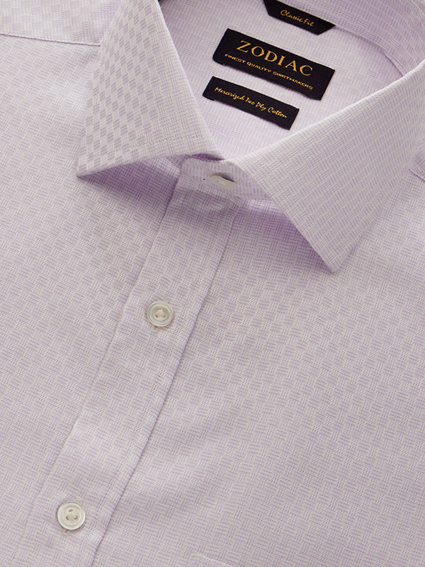 Monteverdi Lilac Solid Full Sleeve Double Cuff Classic Fit Classic Formal Two Ply Mercerized Cotton Shirt