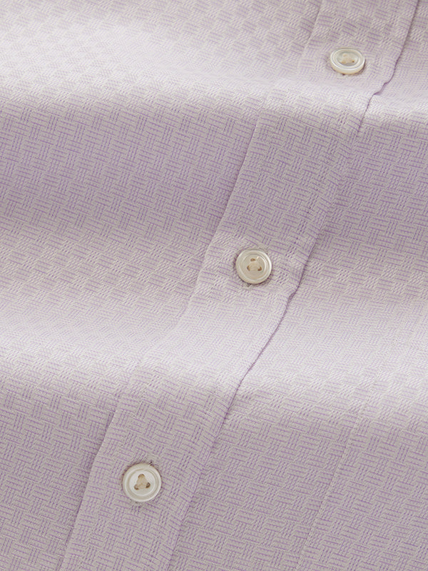 Monteverdi Lilac Solid Full Sleeve Double Cuff Classic Fit Classic Formal Two Ply Mercerized Cotton Shirt