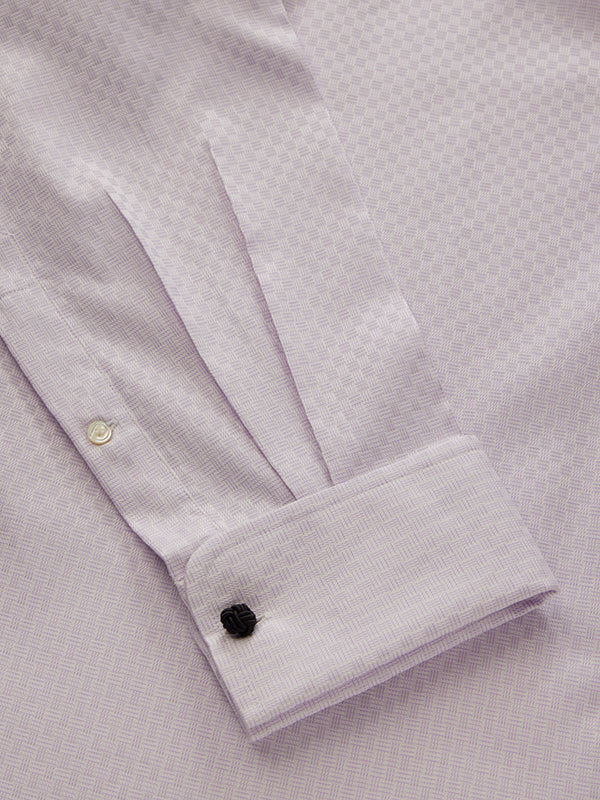 Monteverdi Lilac Solid Full Sleeve Double Cuff Classic Fit Classic Formal Two Ply Mercerized Cotton Shirt
