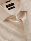 Monteverdi Cream Solid Full Sleeve Single Cuff Classic Fit Classic Formal Two Ply Mercerized Cotton Shirt