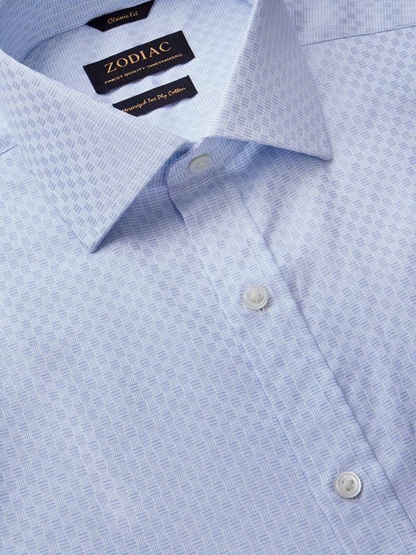 Monteverdi Sky Solid Full Sleeve Single Cuff Classic Fit Classic Formal Two Ply Mercerized Cotton Shirt
